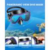 imageOutdoorMaster Mobula Snorkeling Gear for Adults Diving Mask and Snorkel Set with Tempered Glass AntiFog TOP Dry Snorkel for Diving Snorkeling SwimmingBlue