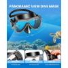 imageOutdoorMaster Mobula Snorkeling Gear for Adults Diving Mask and Snorkel Set with Tempered Glass AntiFog TOP Dry Snorkel for Diving Snorkeling SwimmingBlack