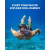 imageOutdoorMaster Mobula Snorkeling Gear for Adults Diving Mask and Snorkel Set with Tempered Glass AntiFog TOP Dry Snorkel for Diving Snorkeling SwimmingBlue