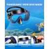imageOutdoorMaster Mobula Snorkeling Gear for AdultsMask Fins Snorkel Set with Panoramic View AntiFog Dry Top Scuba Gear for Swimming Snorkeling DivingBlue Black