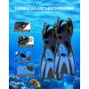 imageOutdoorMaster Mobula Snorkeling Gear for AdultsMask Fins Snorkel Set with Panoramic View AntiFog Dry Top Scuba Gear for Swimming Snorkeling DivingBlue Black