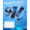 imageOutdoorMaster Mobula Snorkeling Gear for AdultsMask Fins Snorkel Set with Panoramic View AntiFog Dry Top Scuba Gear for Swimming Snorkeling DivingBlue Black