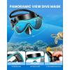 imageOutdoorMaster Mobula Snorkeling Gear for AdultsMask Fins Snorkel Set with Panoramic View AntiFog Dry Top Scuba Gear for Swimming Snorkeling DivingGreen Black