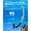 imageOutdoorMaster Mobula Snorkeling Gear for AdultsMask Fins Snorkel Set with Panoramic View AntiFog Dry Top Scuba Gear for Swimming Snorkeling DivingGreen Black