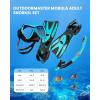 imageOutdoorMaster Mobula Snorkeling Gear for AdultsMask Fins Snorkel Set with Panoramic View AntiFog Dry Top Scuba Gear for Swimming Snorkeling DivingGreen Black