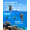 imageOutdoorMaster Mobula Snorkeling Gear for AdultsMask Fins Snorkel Set with Panoramic View AntiFog Dry Top Scuba Gear for Swimming Snorkeling DivingGrey Black