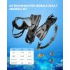 imageOutdoorMaster Mobula Snorkeling Gear for AdultsMask Fins Snorkel Set with Panoramic View AntiFog Dry Top Scuba Gear for Swimming Snorkeling DivingGrey Black