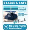 imageOutdoorMaster Updated DualFold Beach Umbrellas for Sand with Sandbag ampamp Anchor 65ft Adjustable Umbrella for Beach Heavy Duty Wind Portable UPF50 Sunshade with Carry Bag for Patio Navy StripedNew VersionDark Blue Striped with Cup Holder