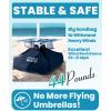 imageOutdoorMaster Updated DualFold Beach Umbrellas for Sand with Sandbag ampamp Anchor 65ft Adjustable Umbrella for Beach Heavy Duty Wind Portable UPF50 Sunshade with Carry Bag for Patio Navy StripedNew VersionBlue Striped with Cup Holder