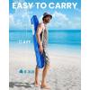 imageOutdoorMaster Updated DualFold Beach Umbrellas for Sand with Sandbag ampamp Anchor 65ft Adjustable Umbrella for Beach Heavy Duty Wind Portable UPF50 Sunshade with Carry Bag for Patio Navy StripedDark Blue Striped