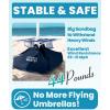 imageOutdoorMaster Updated DualFold Beach Umbrellas for Sand with Sandbag ampamp Anchor 65ft Adjustable Umbrella for Beach Heavy Duty Wind Portable UPF50 Sunshade with Carry Bag for Patio Navy StripedB01 New VersionNavy Striped with Cup Holder