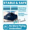 imageOutdoorMaster Updated DualFold Beach Umbrellas for Sand with Sandbag ampamp Anchor 65ft Adjustable Umbrella for Beach Heavy Duty Wind Portable UPF50 Sunshade with Carry Bag for Patio Navy StripedNew VersionTurquoise with Cup Holder