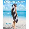 imageOutdoorMaster Updated DualFold Beach Umbrellas for Sand with Sandbag ampamp Anchor 65ft Adjustable Umbrella for Beach Heavy Duty Wind Portable UPF50 Sunshade with Carry Bag for Patio Navy StripedB01 New VersionNavy Striped with Cup Holder