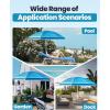 imageOutdoorMaster Updated DualFold Beach Umbrellas for Sand with Sandbag ampamp Anchor 65ft Adjustable Umbrella for Beach Heavy Duty Wind Portable UPF50 Sunshade with Carry Bag for Patio Navy StripedB03 New VersionLight Blue Striped with Cup Holder
