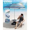 imageOutdoorMaster Updated DualFold Beach Umbrellas for Sand with Sandbag ampamp Anchor 65ft Adjustable Umbrella for Beach Heavy Duty Wind Portable UPF50 Sunshade with Carry Bag for Patio Navy StripedNew VersionBlueRed Striped with Cup Holder