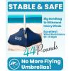 imageOutdoorMaster Updated DualFold Beach Umbrellas for Sand with Sandbag ampamp Anchor 65ft Adjustable Umbrella for Beach Heavy Duty Wind Portable UPF50 Sunshade with Carry Bag for Patio Navy StripedA02 Blue Striped