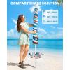 imageOutdoorMaster Updated DualFold Beach Umbrellas for Sand with Sandbag ampamp Anchor 65ft Adjustable Umbrella for Beach Heavy Duty Wind Portable UPF50 Sunshade with Carry Bag for Patio Navy StripedNew VersionBlueRed Striped with Cup Holder