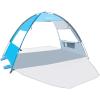 imageOutdoorMaster Beach Tent Sun Shelter with 2 Ventilated Doors UPF50 Easy Setup Beach Tent Canopy for 3 Person Lightweight ampamp Portable Family Beach Umbrellas for Sand with Carrying Bag Ocracoke CoastBlue
