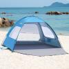 imageOutdoorMaster Beach Tent for 34 Person  Easy Setup Sun Shade Shelter Portable Beach Shade Sun Canopy with UPF 50 UV Protection Removable Skylight Family SizeBlue