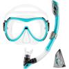 imageOutdoorMaster Mobula Snorkeling Gear for Adults Diving Mask and Snorkel Set with Tempered Glass AntiFog TOP Dry Snorkel for Diving Snorkeling SwimmingAqua