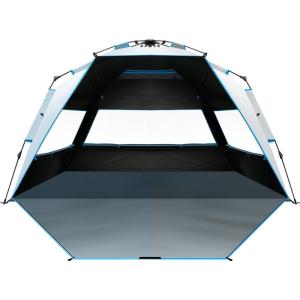 imageOutdoorMaster Beach Tent with Blackout Shelter Technology Portable Beach Shade Sun Shelter Canopy for 46 Person with UPF 50 UV Protection Easy Setup Pop Up Tent Family SizeOcracoke Coast