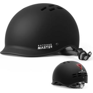 imageOutdoorMaster Bike Helmet for AdultsAdjustable Cycling Helmet with Light for Men ampamp Women  Safety Certified for Bicycle Skateboard Road Bike Skating Roller Commuting HelmetMeteorite Black