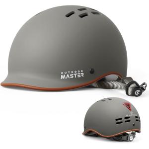 imageOutdoorMaster Bike Helmet for AdultsAdjustable Cycling Helmet with Light for Men ampamp Women  Safety Certified for Bicycle Skateboard Road Bike Skating Roller Commuting HelmetMatte Grey