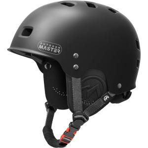 imageOutdoorMaster Kayak Helmet Wakeboard Helmet Whitewater Helmet Men Women Water Helmet with Ear Pads Surf Helmet 12 Vents Dial Fit Adjustment Longboard Helmet Perfect for Kayaking BoatingBlack