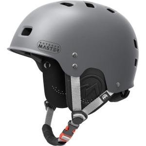 imageOutdoorMaster Kayak Helmet Wakeboard Helmet Whitewater Helmet Men Women Water Helmet with Ear Pads Surf Helmet 12 Vents Dial Fit Adjustment Longboard Helmet Perfect for Kayaking BoatingMatte Grey