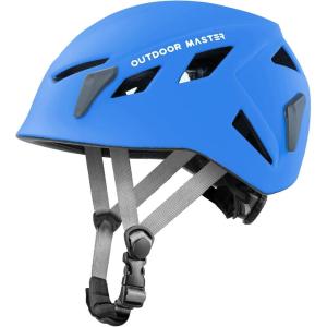imageOutdoorMaster Rock Climbing Helmet Adults Mountaineering Helmet Arborist Helmet Hiking Caving Search and Rescue Tree Climbing Helmet AdjustableMatte Blue