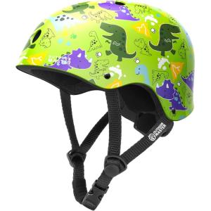 imageOutdoorMaster Youth ampamp Kids Bike Helmet Beetles JrAdjustable MultiSports Skateboard Helmet with Removable Liners for Balance Bike Toddler ScooterAncient Dinosaur