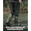 imageOutdoorMaster Hunting Boots for Men Waterproof Rubber Neoprene Boots Antislipped Insulated Outdoor BootsDark Green