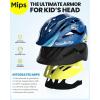 imageOutdoorMaster MIPS Kids Bike Helmet  Panther Jr Toddler Helmet  Adjustable Lightweight and Certified Kids Helmet  MIPS Bicycle Helmet for Kids Ages 513Dark Blue Shark