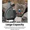 imageOutdoorMaster Sling Bag Hiking Daypack Crossbody Shoulder Chest Urban Outdoor Travel Backpack for Women ampamp MenLight Gray