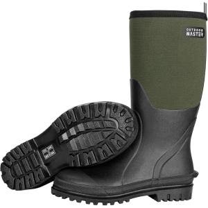 imageOutdoorMaster Hunting Boots for Men Waterproof Rubber Neoprene Boots Antislipped Insulated Outdoor BootsDark Green