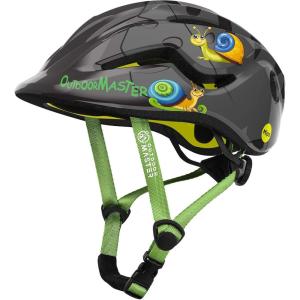 imageOutdoorMaster MIPS Kids Bike Helmet  Panther Jr Toddler Helmet  Adjustable Lightweight and Certified Kids Helmet  MIPS Bicycle Helmet for Kids Ages 513Black Gray Snail