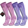 image:imageOutdoorMaster Thermolite Merino Wool Ski Socks Compression Thermal Snowboarding Socks for Men ampamp Women Cold WeatherPurplepink