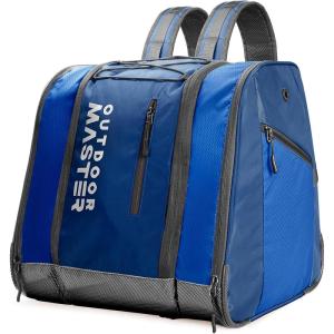 image:imageOutdoorMaster 38L Ski Boot Bag Air Travel Snowboard Boot Backpack with Waterproof Bottom for Ski Helmet Goggles and GlovesAzure