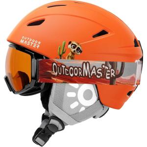 image:imageOutdoorMaster Anoa Kids Ski Helmet and Goggles Set  Snowboard Helmet with Ski Goggles  Durable PC Shell ShockAbsorbing EPS Core ampamp Adjustable Fit  Certified Snow Helmets for Boys Girls ampamp YouthOrange
