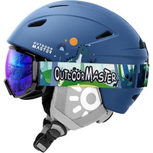 image:imageOutdoorMaster Anoa Kids Ski Helmet and Goggles Set  Snowboard Helmet with Ski Goggles  Durable PC Shell ShockAbsorbing EPS Core ampamp Adjustable Fit  Certified Snow Helmets for Boys Girls ampamp YouthBlue