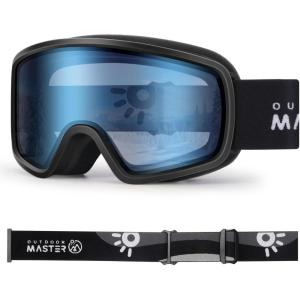 image:imageOutdoorMaster Kids Ski Goggles OTG Snowboard Goggles with 100 UV Protection Kids Snow Goggles for Boys Girls ToddlerVlt 62 Lightblue Lens