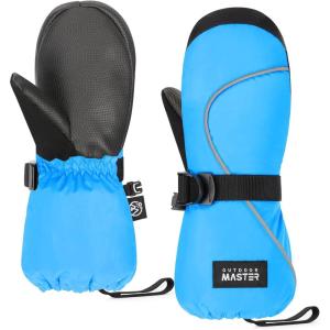 image:imageOutdoorMaster Kids Ski Mittens Ski Winter Waterproof Thermal Snow Gloves for Boys ampamp Girls Skiing Snowboard Winter SportsSky Blue