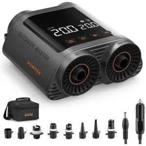 image:imageOutdoorMaster Vortex Paddle Board Pump Electric Portable Max 20PSI SUP Air Pump Inflator amp Deflator 12V158V DC Input Auto Off amp Cooling 8 Nozzles Pump for Paddle Board Inflatables  No Battery