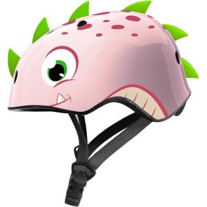 image:imageOutdoorMaster Kids Helmet Bike Helmet for 1 Year Older Toddlers to Youths 2 Sizes Dial Fit Adjustment Premium Safety amp Ventilation MultiSport Helmet for Bicycles Skates Scooters amp LongboardsPink Dinosaur