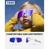 image:imageOutdoorMaster Hawk Kids Polarized Sunglasses Kids Baseball Sunglasses with UV Protection for Girls amp Boys 614White Frame Revo Blue