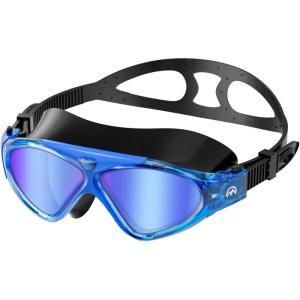 image:imageOutdoorMaster Swim Mask  Wide View Swimming Mask amp Goggles Antifog WaterproofBbblue Mirror