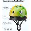 image:imageOutdoorMaster Kids Bike Helmet  Protective Adjustable Lightweight Comfortable  MultiSport for Boys and Girls 2 SizesDinosaur Green