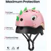 image:imageOutdoorMaster Kids Bike Helmet  Protective Adjustable Lightweight Comfortable  MultiSport for Boys and Girls 2 SizesDinosaur Pink