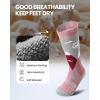 image:imageOutdoorMaster Merino Wool Ski Socks for Kids Boys amp Girls Thermal Winter Warm Snowboarding Socks for Cold WeatherPink Gray