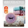 image:imageOutdoorMaster Merino Wool Ski Socks for Kids Boys amp Girls Thermal Winter Warm Snowboarding Socks for Cold WeatherPurple Gray